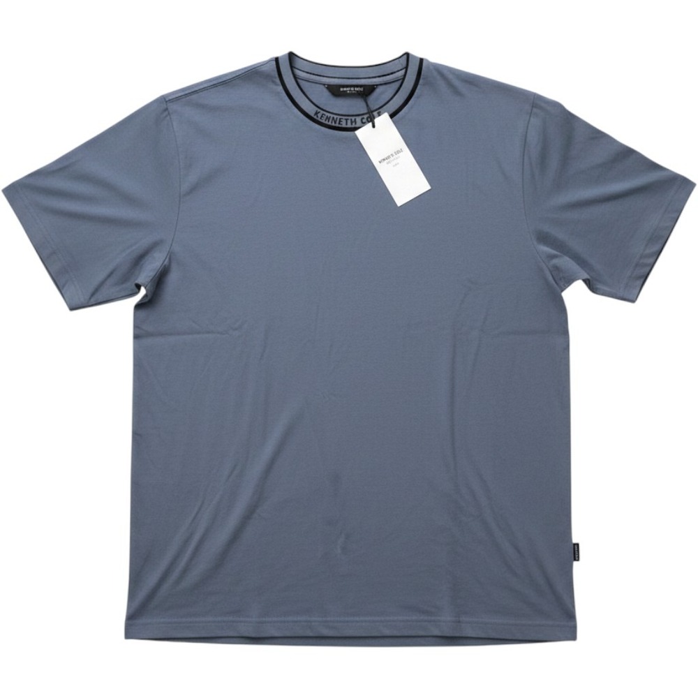 Kenneth Cole New York Mens Clear Sky Blue Logo Collar T-Shirt NWT L